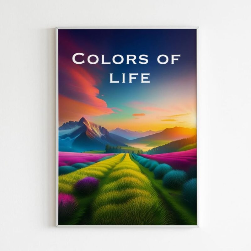 "This artwork titled 'Colors of Life' captures the essence of human emotion and the journey of life through a stunning portrayal of nature's vibrant hues.